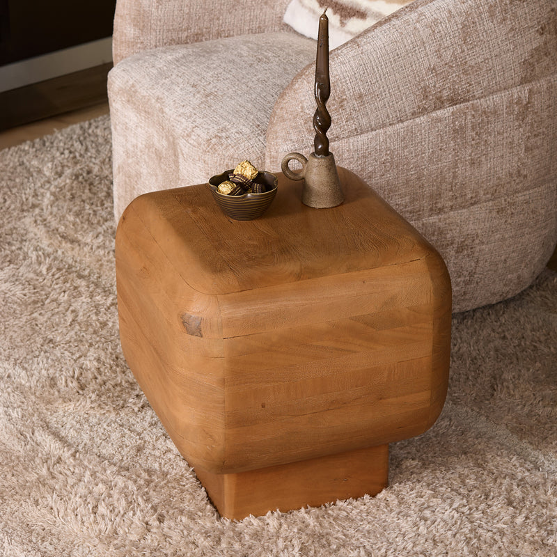 Salontafel Fedde Naturel Mangohout 45 cm 45x45x45 cm-Bijzettafels-Starfurn
