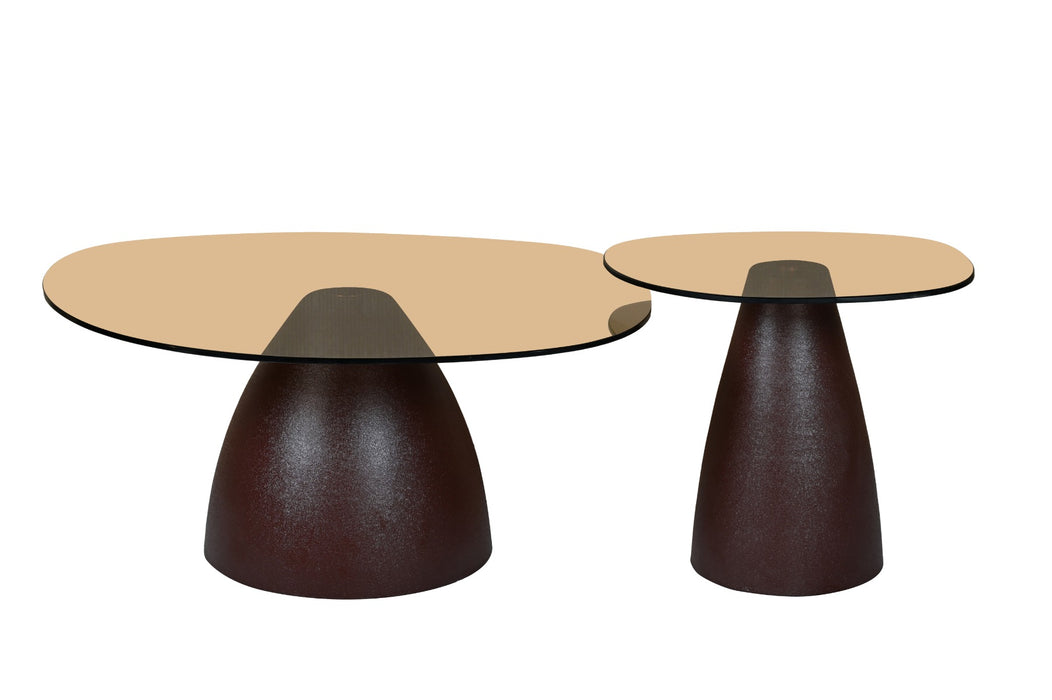 Salontafel Glas Bruin 43 cm-Salontafels-Brix