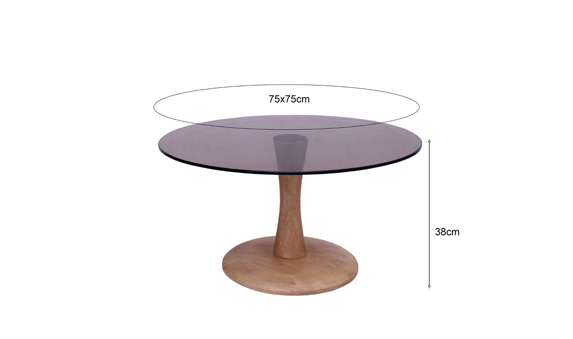 Salontafel Glas Bruin 75 cm-Salontafels-Brix