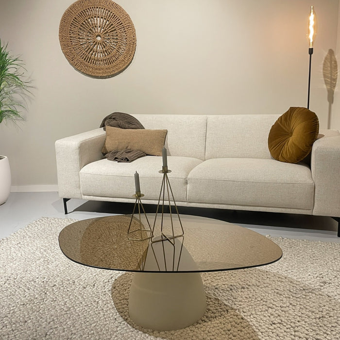 Salontafel Glas Crème wit 110x65 cm-Salontafels-Brix