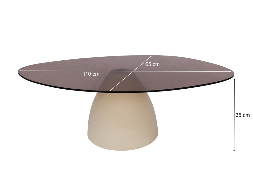 Salontafel Glas Crème wit 110x65 cm-Salontafels-Brix