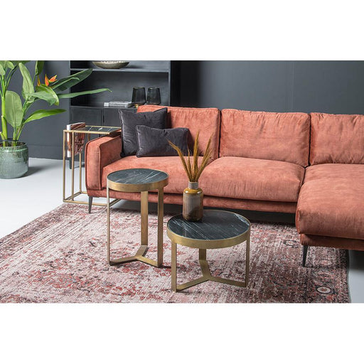 Salontafel Glennis Marble Marmer Zwart 40 cm-Salontafels-Livingfurn