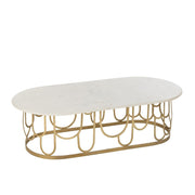 Salontafel Goud Marmer 61x122 cm-Salontafels-J-Line