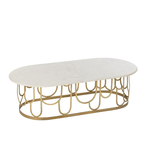 Salontafel Goud Marmer 61x122 cm-Salontafels-J-Line