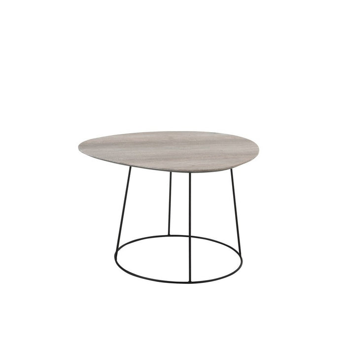 Salontafel Grijs Mdf Ovaal 55x69 cm-Salontafels-J-Line