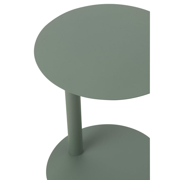 Salontafel Groen Metaal Rond 40 cm 40x40x50 cm-Bijzettafels-J-Line