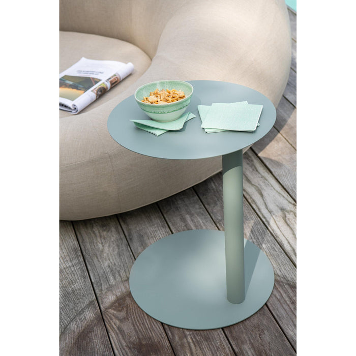 Salontafel Groen Metaal Rond 40 cm 40x40x50 cm-Bijzettafels-J-Line