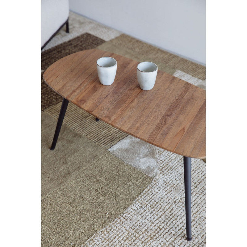 Salontafel Gualdo Teak veneer Zwart 80x39 cm-Salontafels-Creating Home