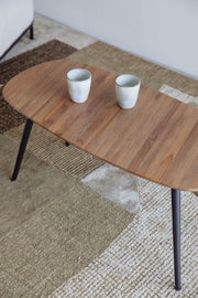 Salontafel Gualdo Teak veneer Zwart 80x39 cm-Salontafels-Creating Home