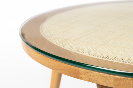 Salontafel Haru Rond Glass Beige 70x70 cm-Salontafels-Creating Home