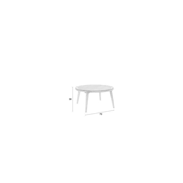 Salontafel Haru Rond Glass Beige 70x70 cm-Salontafels-Creating Home