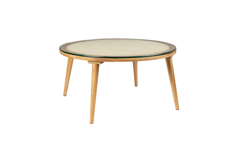Salontafel Haru Rond Glass Beige 70x70 cm-Salontafels-Creating Home