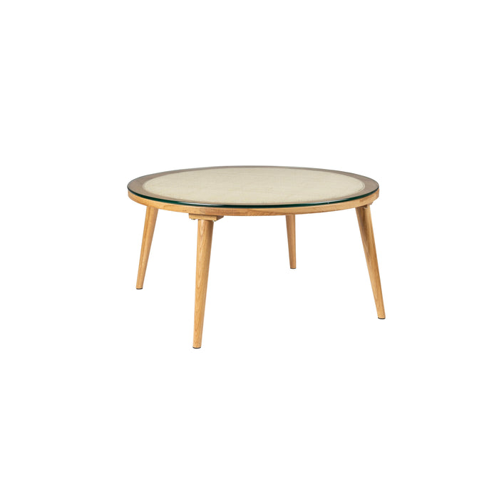 Salontafel Haru Rond Glass Beige 70x70 cm-Salontafels-Creating Home