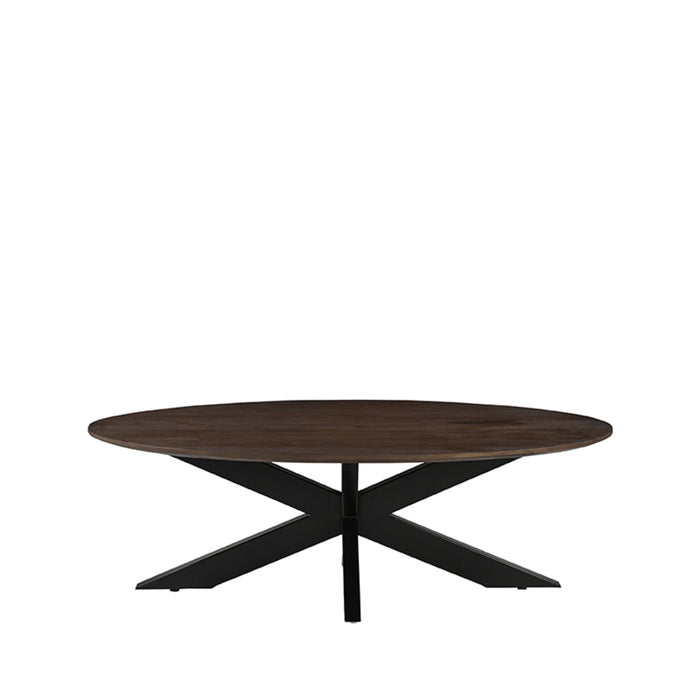 Salontafel James Espresso Mangohout 130 cm Ovaal 130x70x43 cm-Salontafels-LABEL51