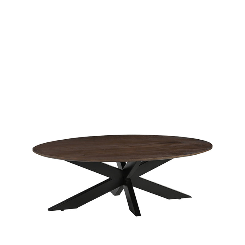 Salontafel James Espresso Mangohout 130 cm Ovaal 130x70x43 cm-Salontafels-LABEL51