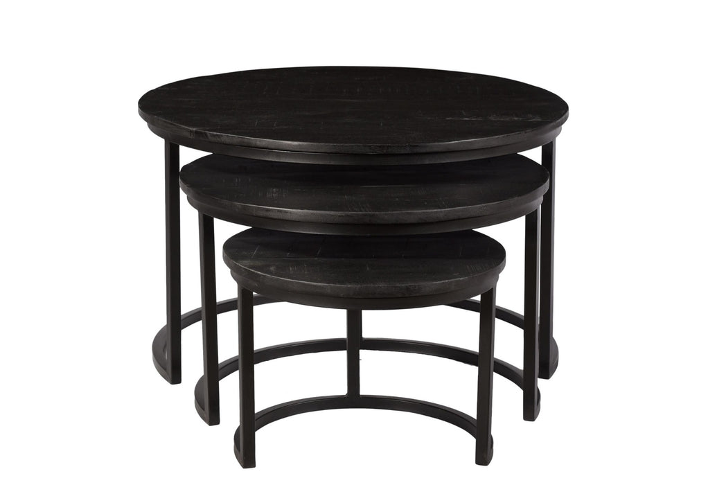 Salontafel Jerrel Kala Mangohout Zwart 74 cm-Salontafels-Livingfurn