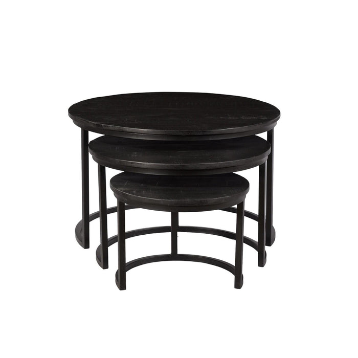 Salontafel Jerrel Kala Mangohout Zwart 74 cm-Salontafels-Livingfurn