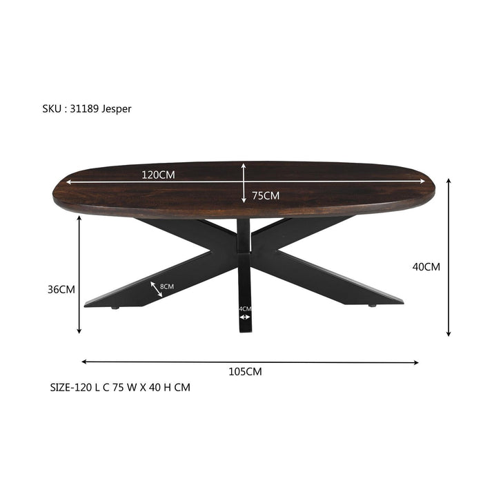 Salontafel Jesper Mangohout Bruin 120x75 cm-Salontafels-Livingfurn