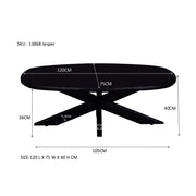 Salontafel Jesper Mangohout Zwart 120x75 cm-Salontafels-Livingfurn