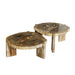 Salontafel Kayo Versteend Hout Beige Laag-Salontafels-PTMD