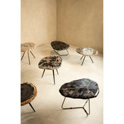 Salontafel Khine Versteend Hout Geel 60x50 cm-Salontafels-PTMD