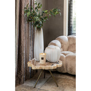 Salontafel Khine Versteend Hout Geel 60x50 cm-Salontafels-PTMD
