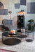 Salontafel Lance L Glass Zwart Ø80x38 cm-Salontafels-Creating Home