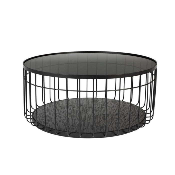 Salontafel Lance L Glass Zwart Ø80x38 cm-Salontafels-Creating Home