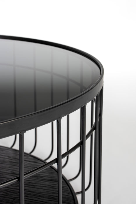 Salontafel Lance M Glass Zwart Ø60x31 cm-Salontafels-Creating Home