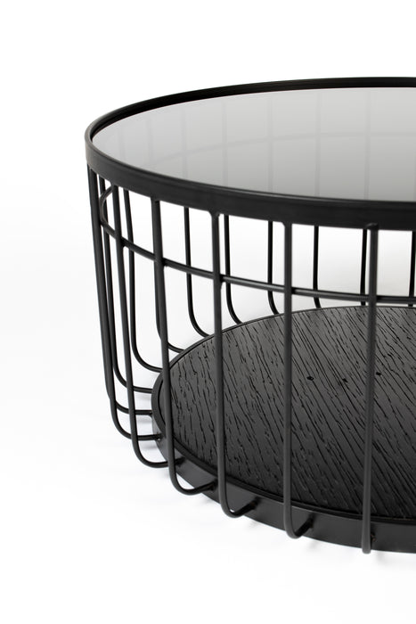 Salontafel Lance M Glass Zwart Ø60x31 cm-Salontafels-Creating Home