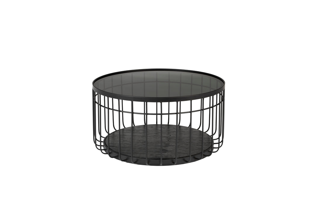 Salontafel Lance M Glass Zwart Ø60x31 cm-Salontafels-Creating Home