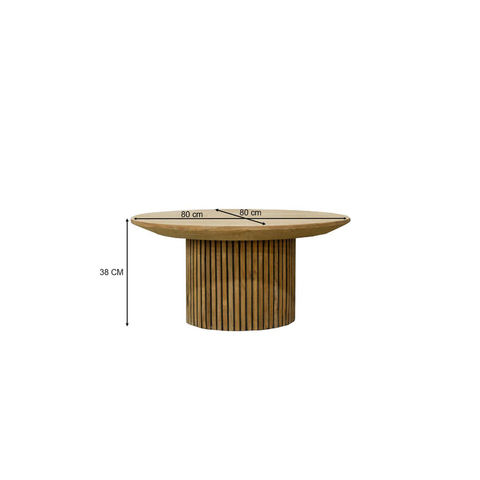 Salontafel Lausanne Teakhout Naturel hout 80 cm-Salontafels-Livingfurn