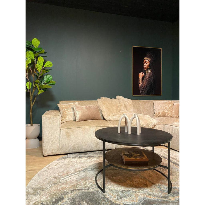 Salontafel Lecia Zwart Goud 80x80x50 cm-Salontafels-Starfurn