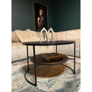 Salontafel Lecia Zwart Goud 80x80x50 cm-Salontafels-Starfurn