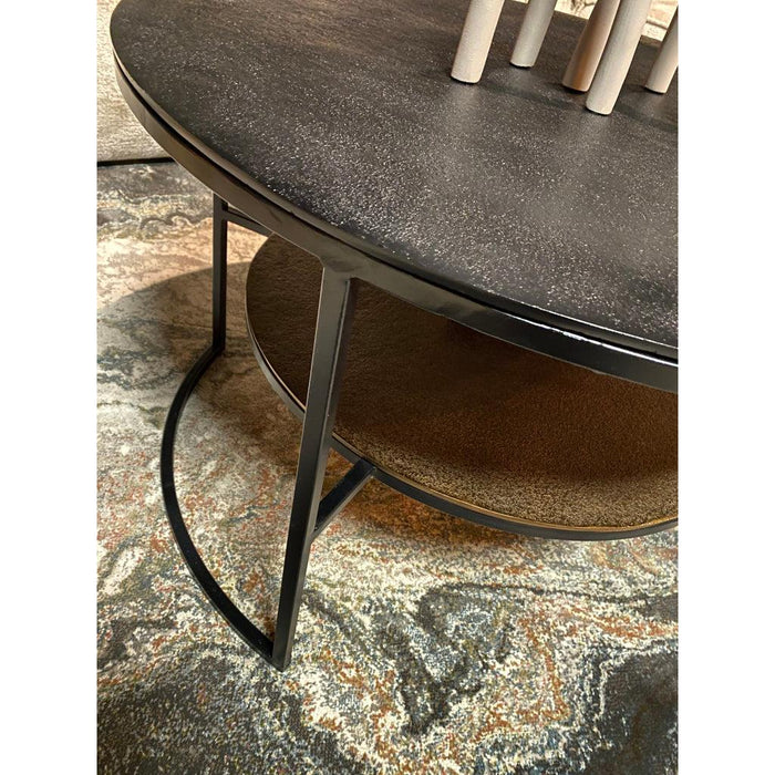 Salontafel Lecia Zwart Goud 80x80x50 cm-Salontafels-Starfurn