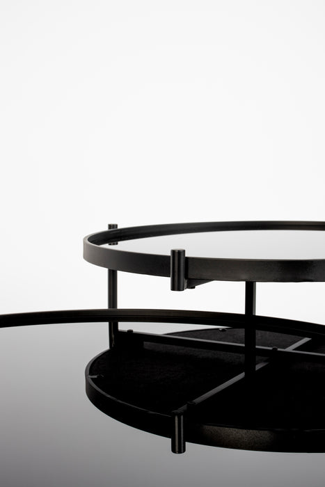 Salontafel Li Glass Zwart 122x82 cm-Salontafels-Creating Home