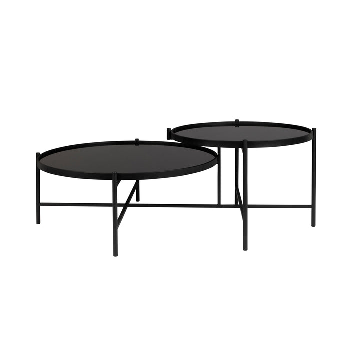 Salontafel Li Glass Zwart 122x82 cm-Salontafels-Creating Home