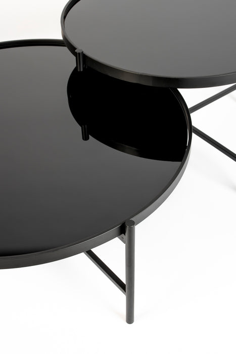 Salontafel Li Glass Zwart 122x82 cm-Salontafels-Creating Home