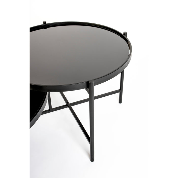 Salontafel Li Glass Zwart 122x82 cm-Salontafels-Creating Home
