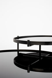 Salontafel Li Glass Zwart 122x82 cm-Salontafels-Creating Home