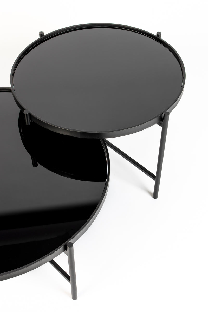 Salontafel Li Glass Zwart 122x82 cm-Salontafels-Creating Home