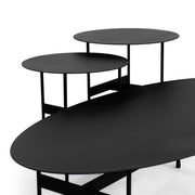Salontafel MIRA OVAL Staal Zwart 120x39x35cm Spinder Design-Salontafels-Spinder