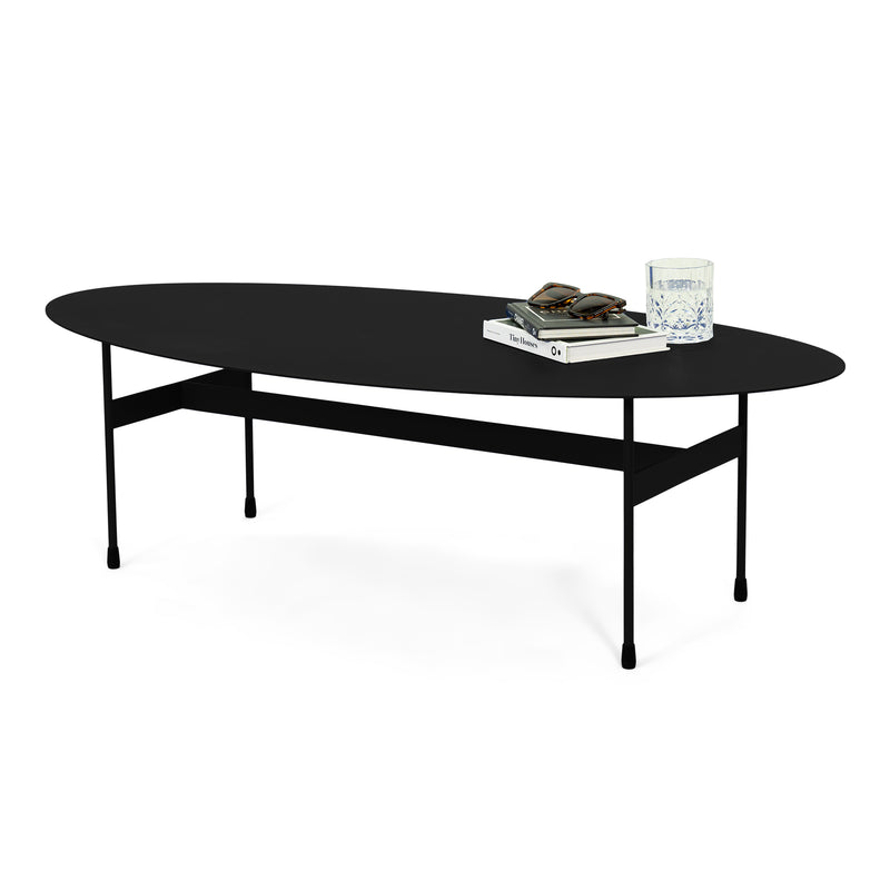 Salontafel MIRA OVAL Staal Zwart 120x39x35cm Spinder Design-Salontafels-Spinder