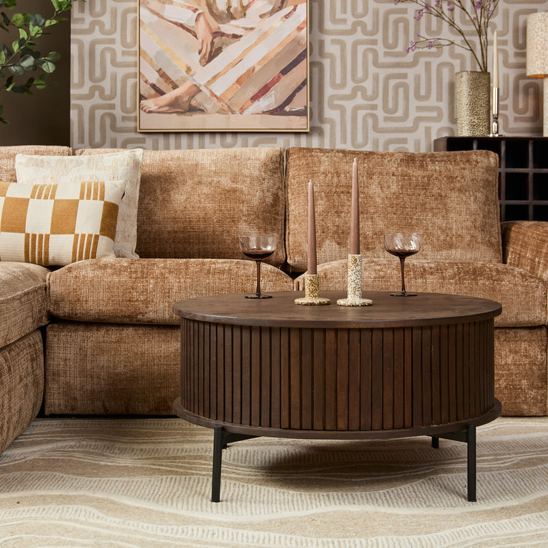 Salontafel Madison Bruin 80 cm Rond 80x80x40 cm-Salontafels-Starfurn