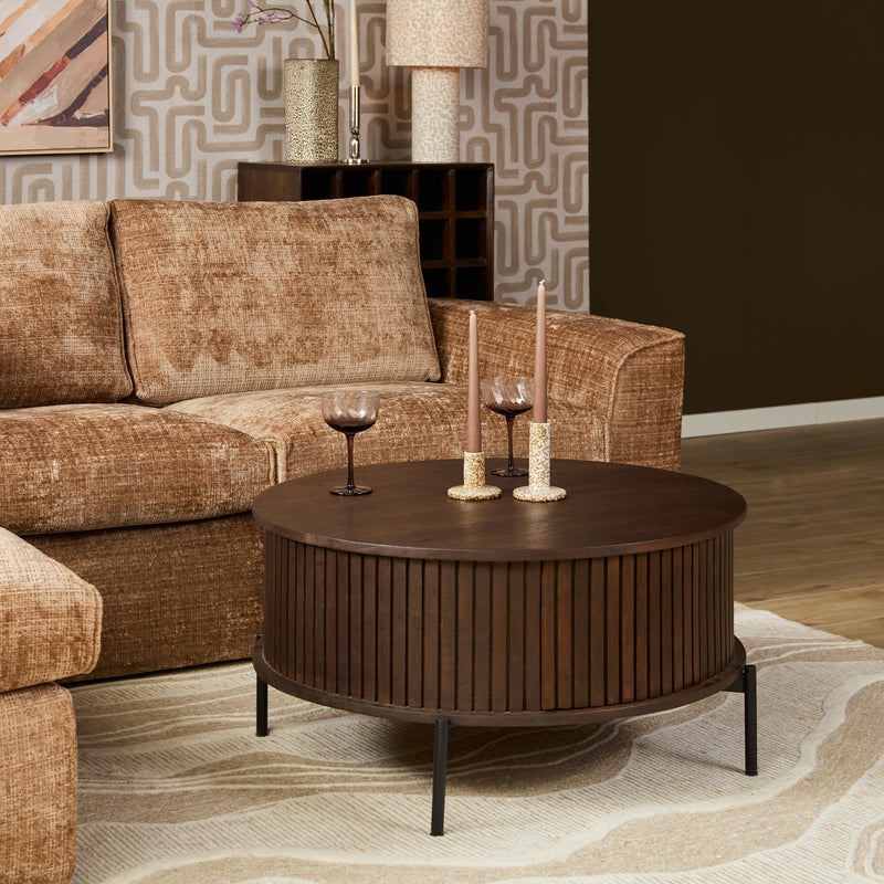 Salontafel Madison Bruin 80 cm Rond 80x80x40 cm-Salontafels-Starfurn