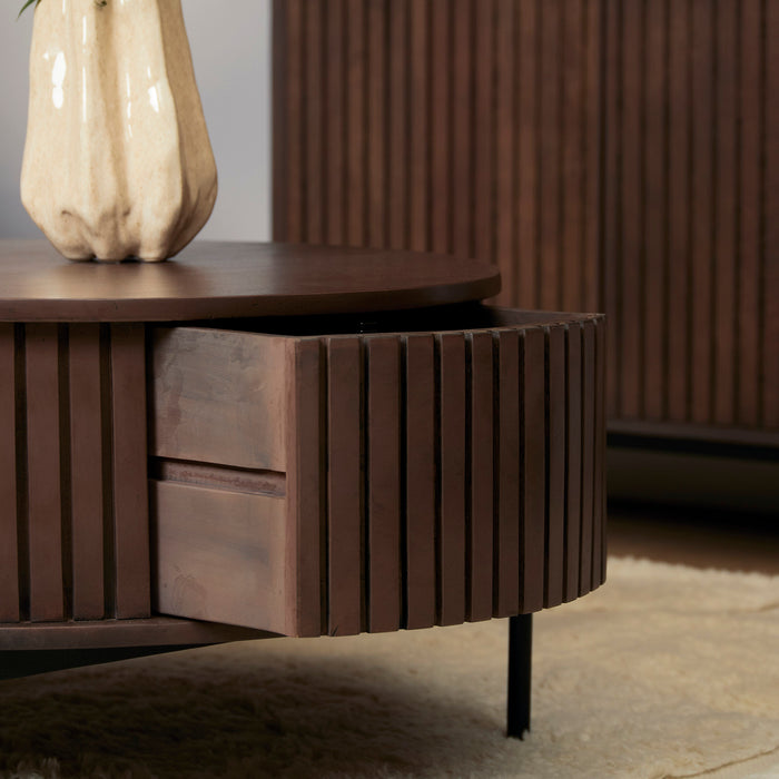 Salontafel Madison Bruin - 80 cm - Rond-Salontafels-Starfurn