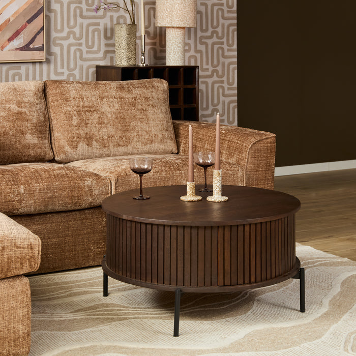 Salontafel Madison Bruin - 80 cm - Rond-Salontafels-Starfurn