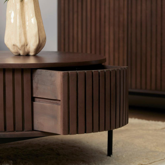 Salontafel Madison Bruin - 80 cm - Rond-Salontafels-Starfurn