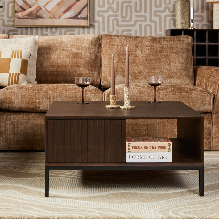 Salontafel Madison Bruin - 80 cm - Vierkant-Salontafels-Starfurn