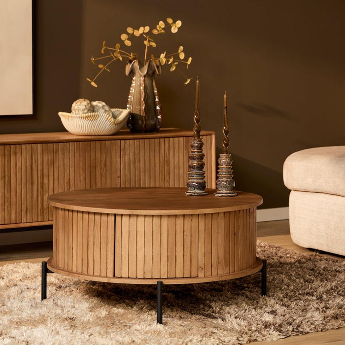 Salontafel Madison Naturel 80 cm Rond 80x80x40 cm-Salontafels-Starfurn